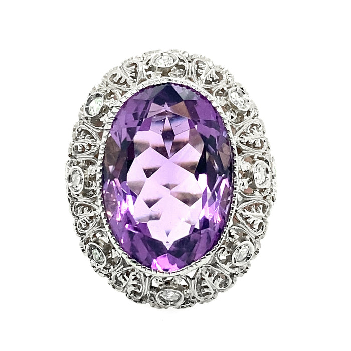 1920 amethyst and diamond ring.