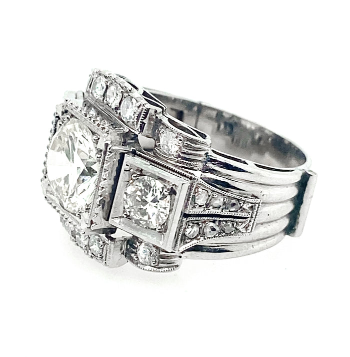 Anello con diamanti Art Déco