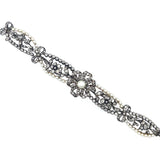 A beautiful silver topped, Yellow gold, old-cut diamond and natural pearl bracelet. France, XIX Century.