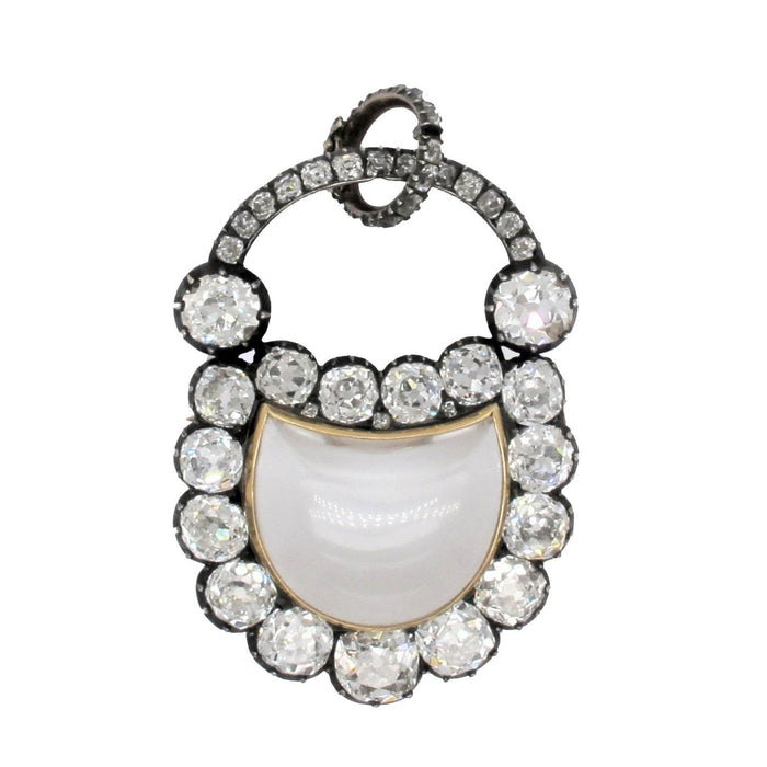 Antique Georgian diamond Padlock pendant brooch