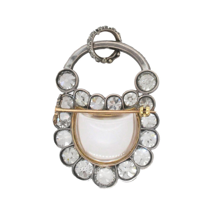Antique Georgian diamond Padlock pendant brooch