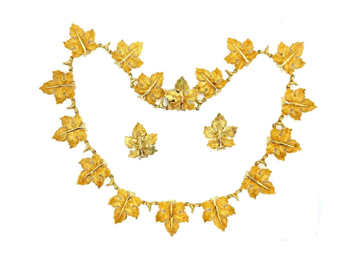 Buccellati yellow gold leave Parure