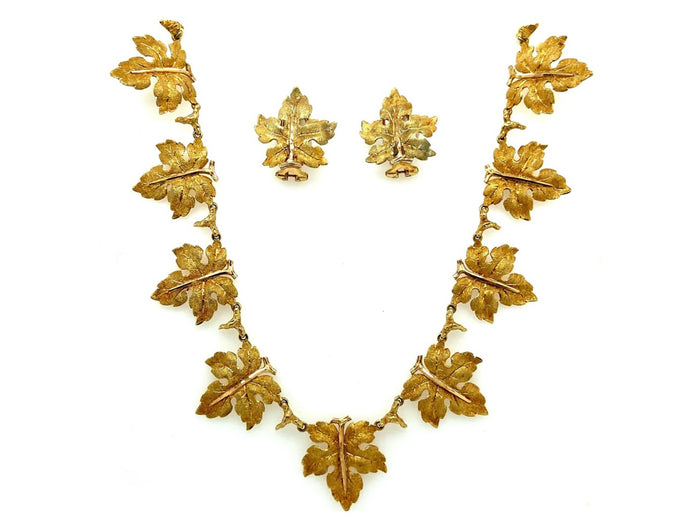 Buccellati yellow gold leave Parure