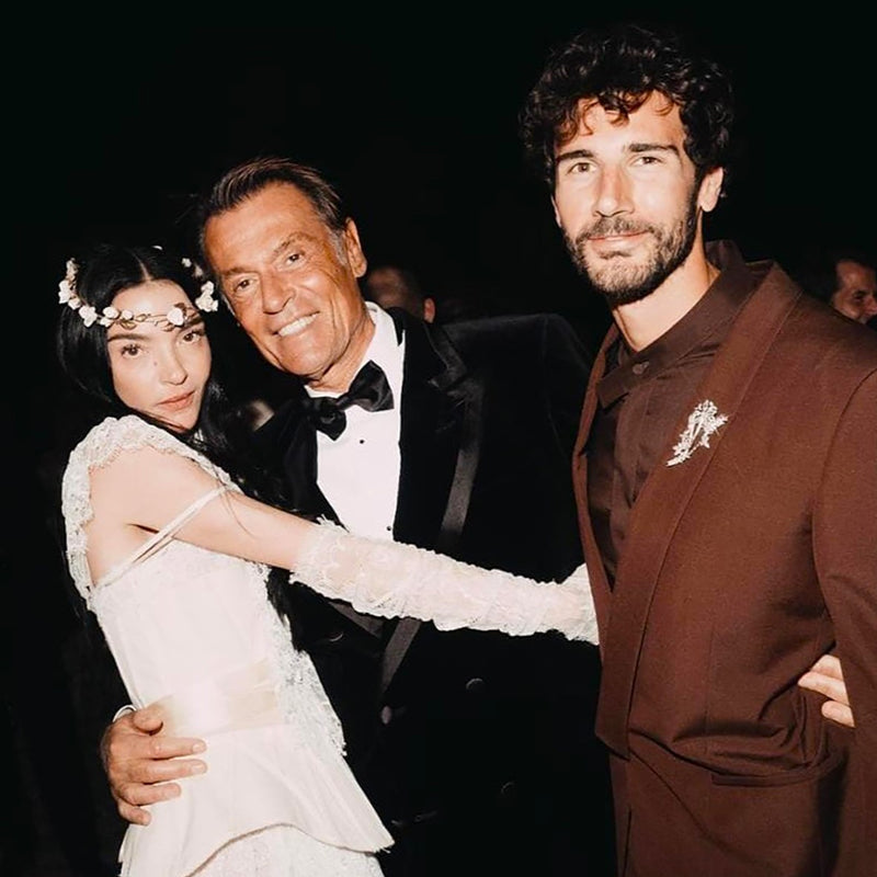 Claudio Stecchi wears Pennisi Jewels during his wedding with Mariacarla Boscono