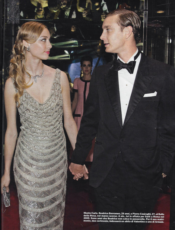 Beatrice Borromeo during the Rose Ball 2015 wears Pennisi Jewels