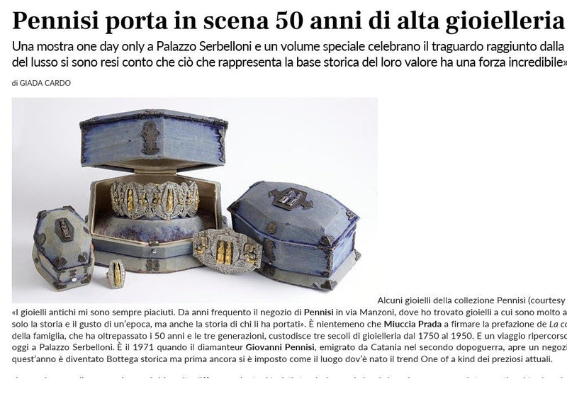 Milano Finanza - Pennisi showcases 50 years of fine jewelry