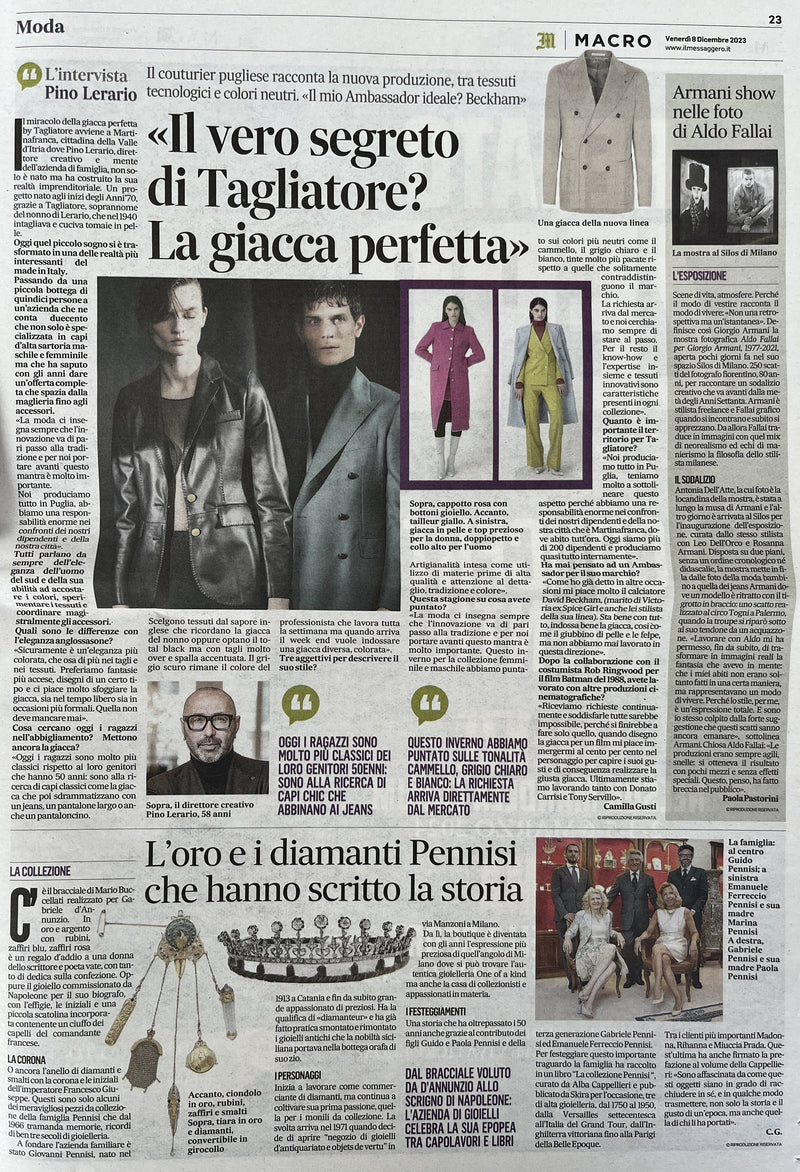 Il Messaggero - Pennisi gold and diamonds that made history
