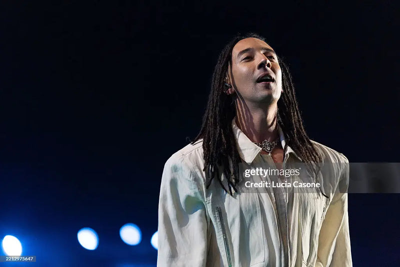 Ghali wears Pennisi during the Labour Day Concert