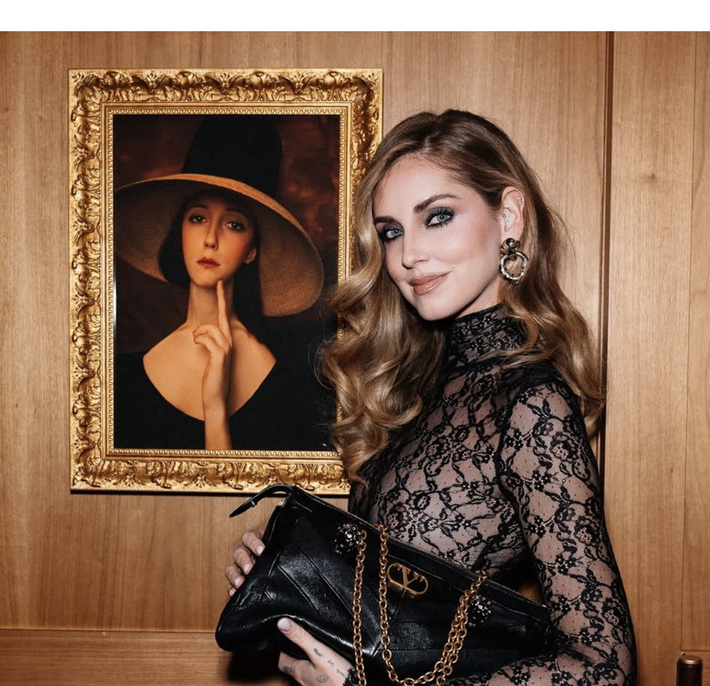 Chiara Ferragni wears Pennisi for a Valentino Maison event in Rome, at Palazzo Barberini
