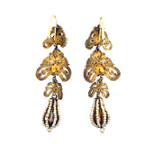 Important Sicilian late 18th century gold and seed pearls earrings