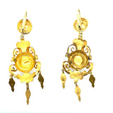 Victorian Etruscan revival gold grape earrings
