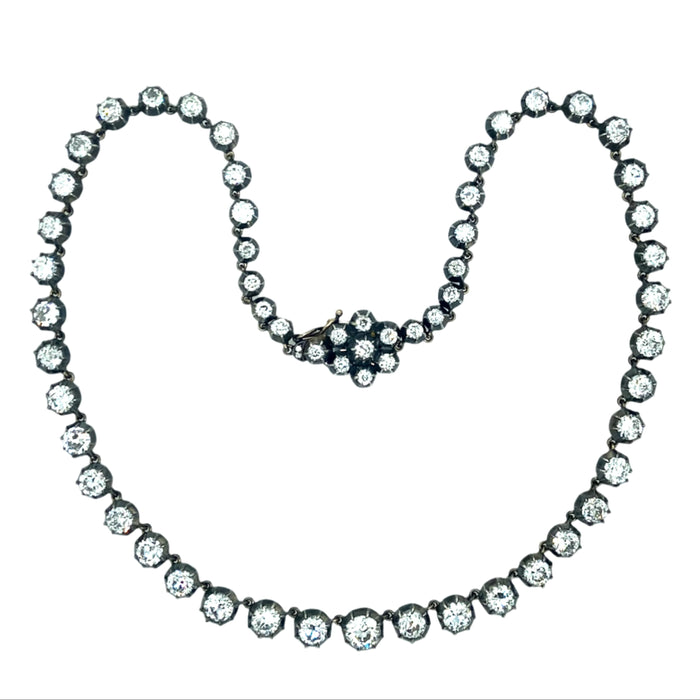 Collana vittoriana rivière con diamanti di taglio vecchio