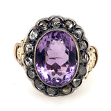 Victorian rose-cut diamond and amethyst ring