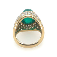 Vintage gold diamond and emerald ring