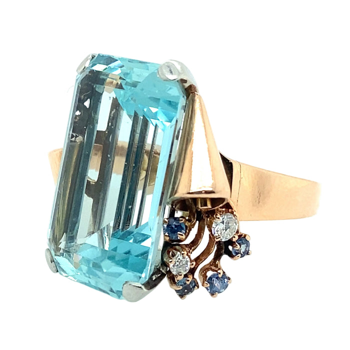 1940 gold aquamarine ring