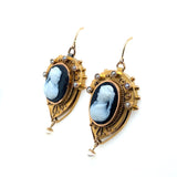 Late Victorian gold and cameo earrings