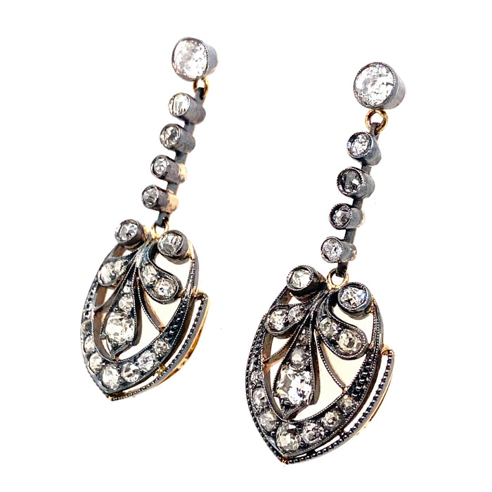 Antique gold and diamond earrings