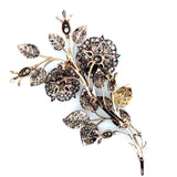 Importante spilla en tremblant in oro giallo e argento con diamanti, 1870 c.a.  