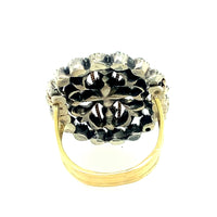 Anello antico in oro e argento con crisoberillo
