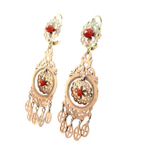Antique gold and coral earrings