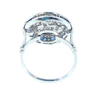 Art Déco platinum Diamond and sapphire ring