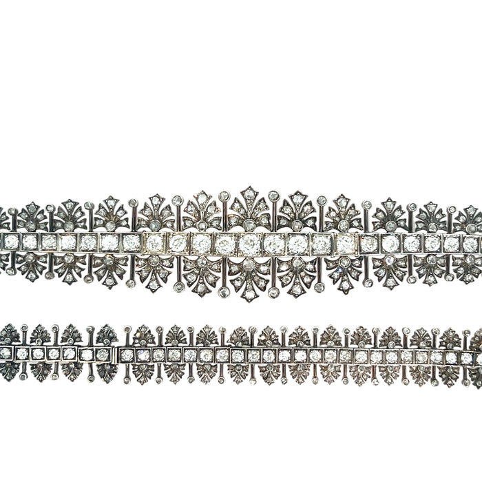 Importante coppia di braccialetti trasformabili in collana 