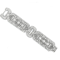 Importante Bracciale Art Dèco in platino con diamanti 