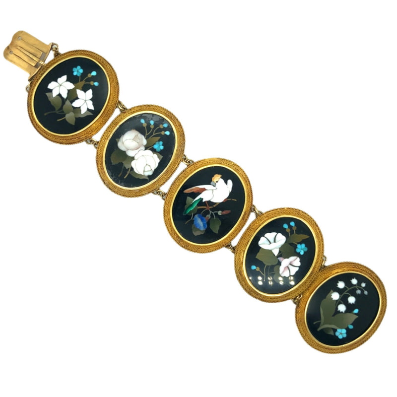 Victoria gold and pietra dura bracelet