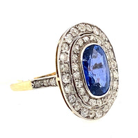 Edwardian diamond and sapphire target ring