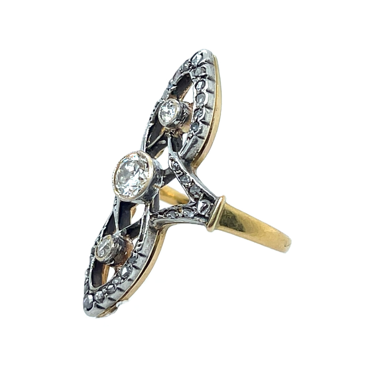 Late Victorian diamond marquise ring