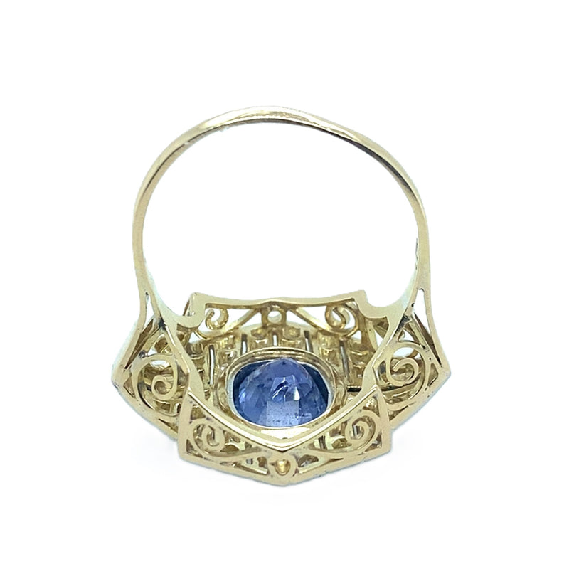 Diamond and sapphire ring