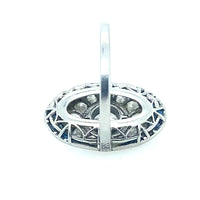 Anello Art Déco in platino con diamanti e zaffiri