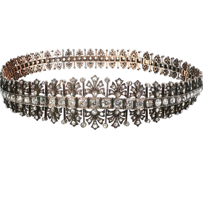 Importante coppia di braccialetti trasformabili in collana 