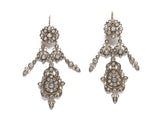 Important antique diamond chandelier earrings, late 19th century