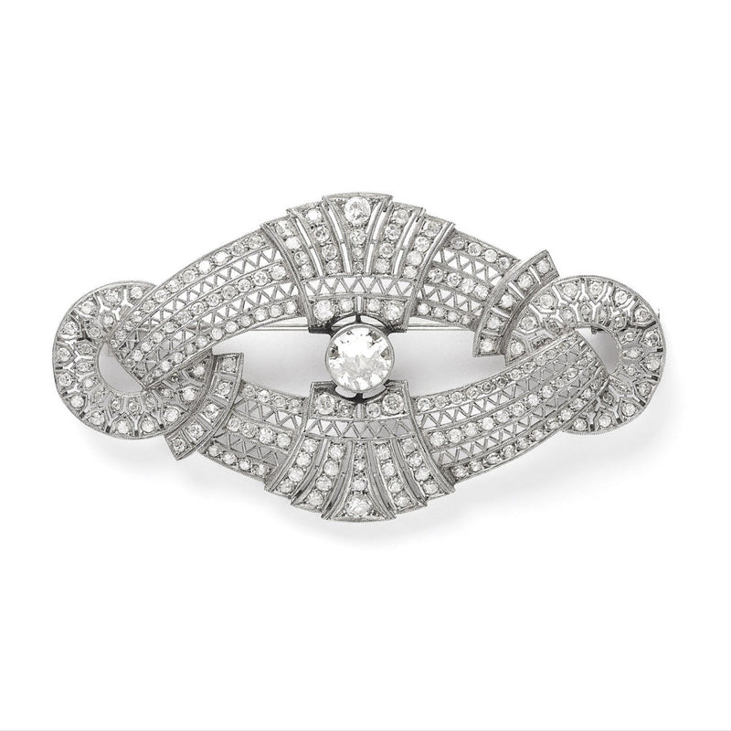 Edwardian platinum and diamond brooch, 1910 c.a.