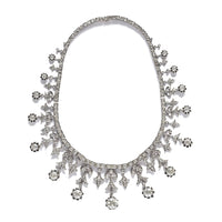 A XIX Century important silver topped, Yellow gold and old cut diamond tiara, convertible into a necklace. Probably French