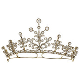 Antique gold and old-cut diamond tiara/necklace