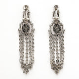 Chandelier platinum and diamond earrings. 1950 c.a.