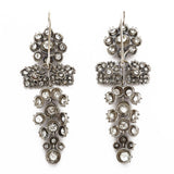 Early Victorian diamond grape and leave earrings