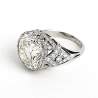 Important platinum and diamond solitaire ring. 11.21 carats