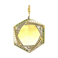 Art Déco platinum diamond and emerald pendant