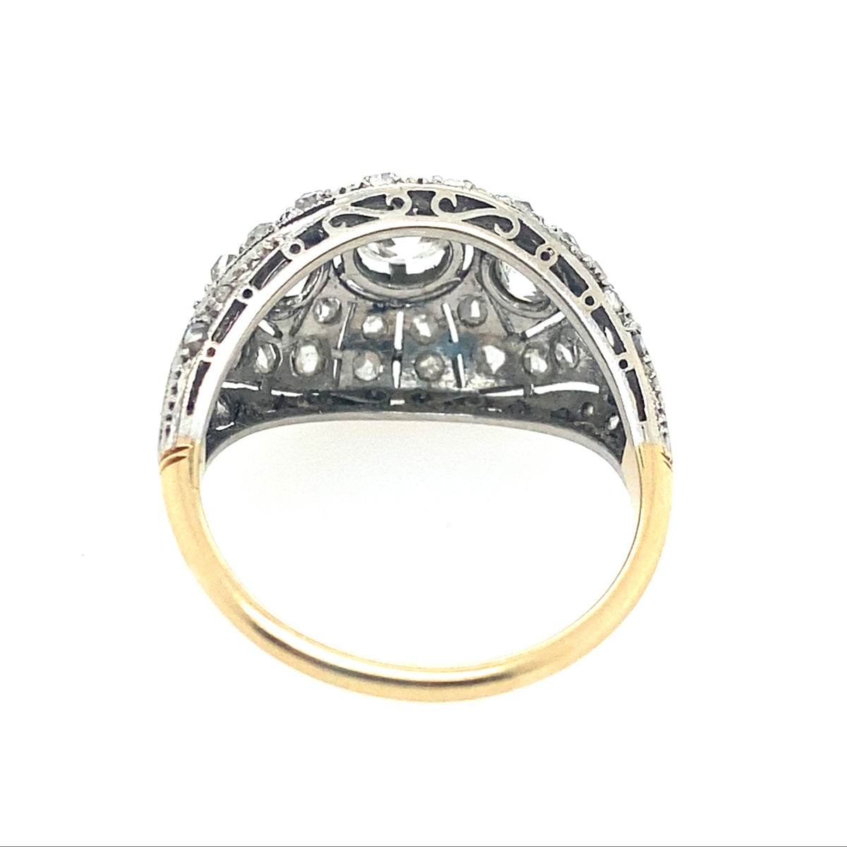 Art Déco gold platinum and diamond ring, 1920