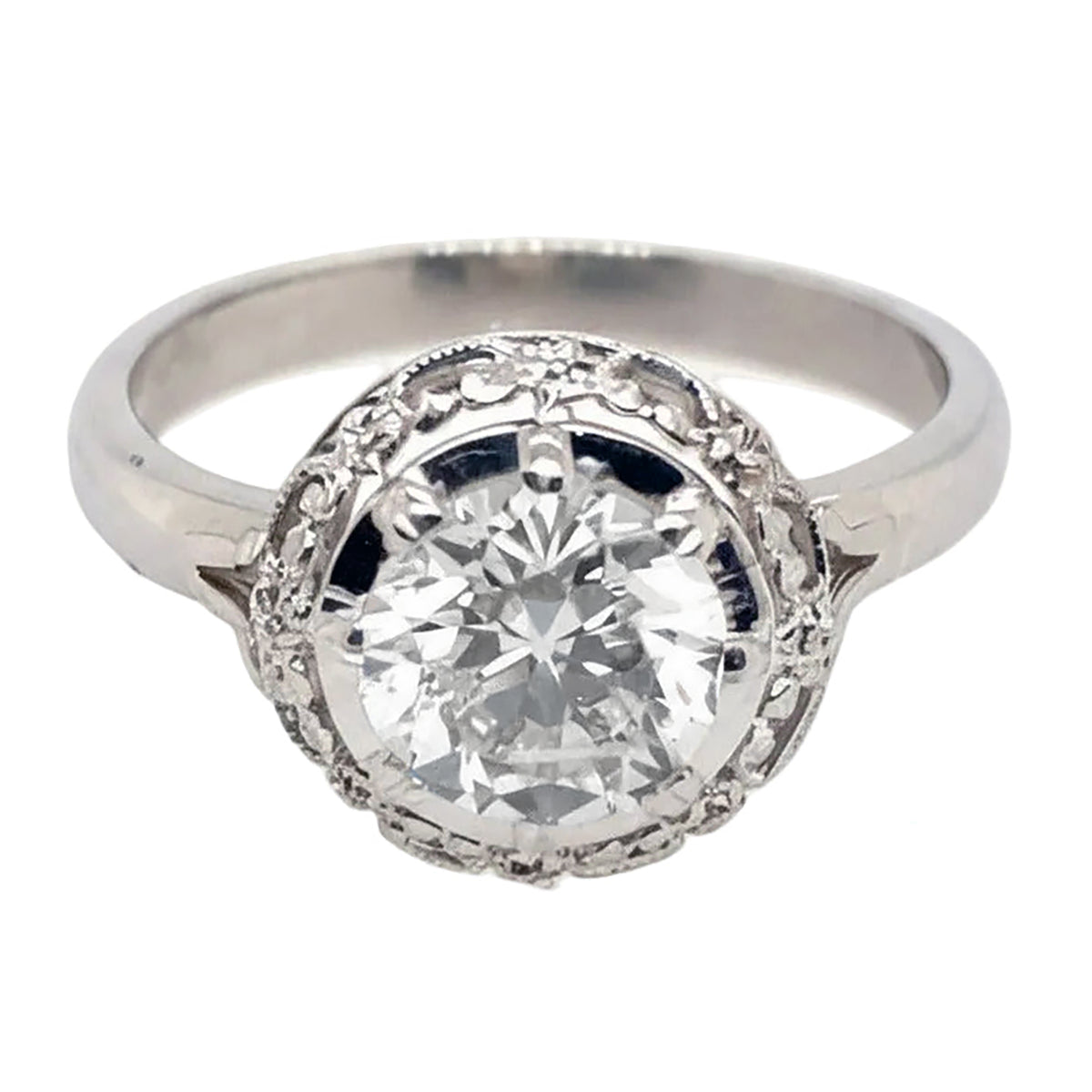 Art Déco platinum and diamond engagement ring