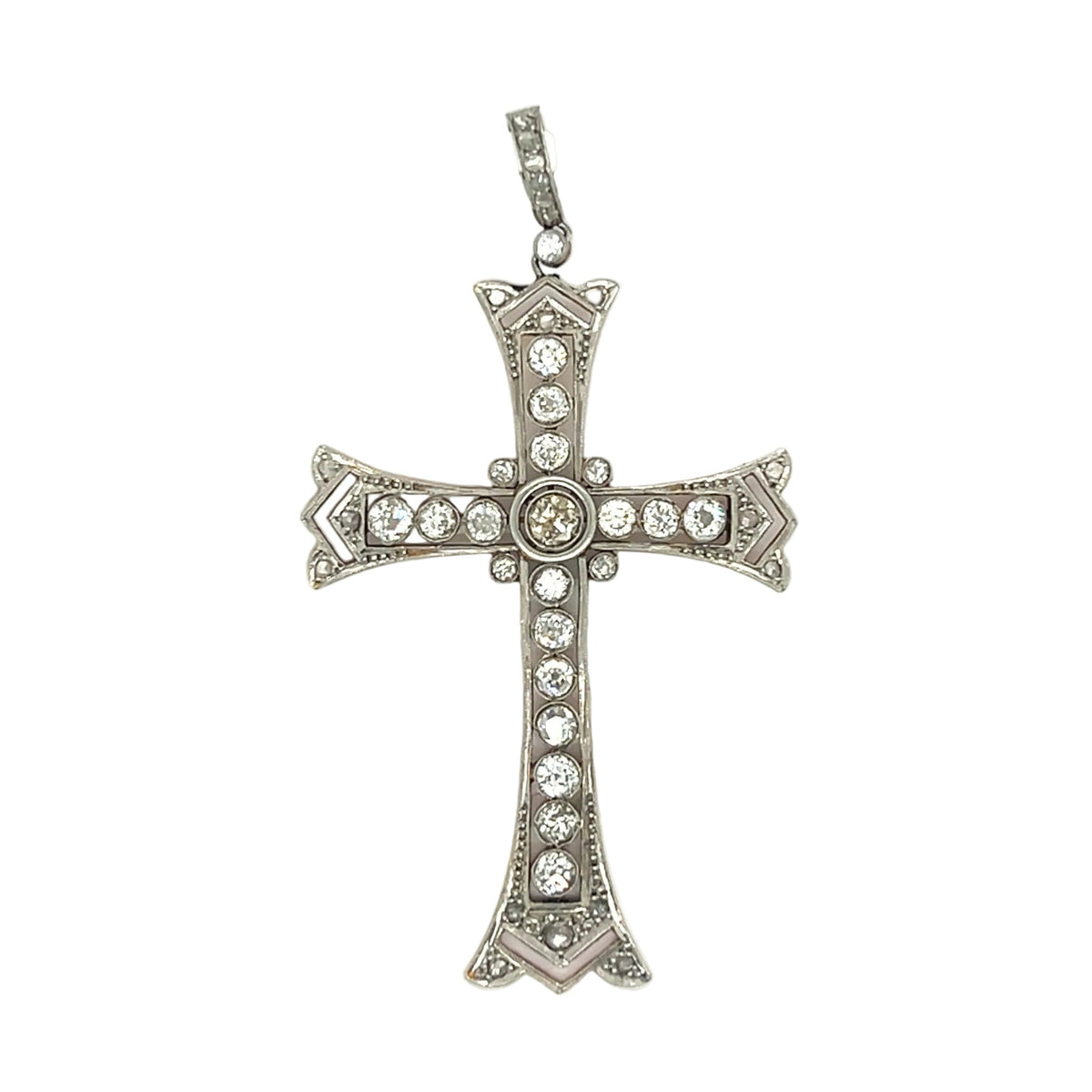 Art Déco diamond cross pendant