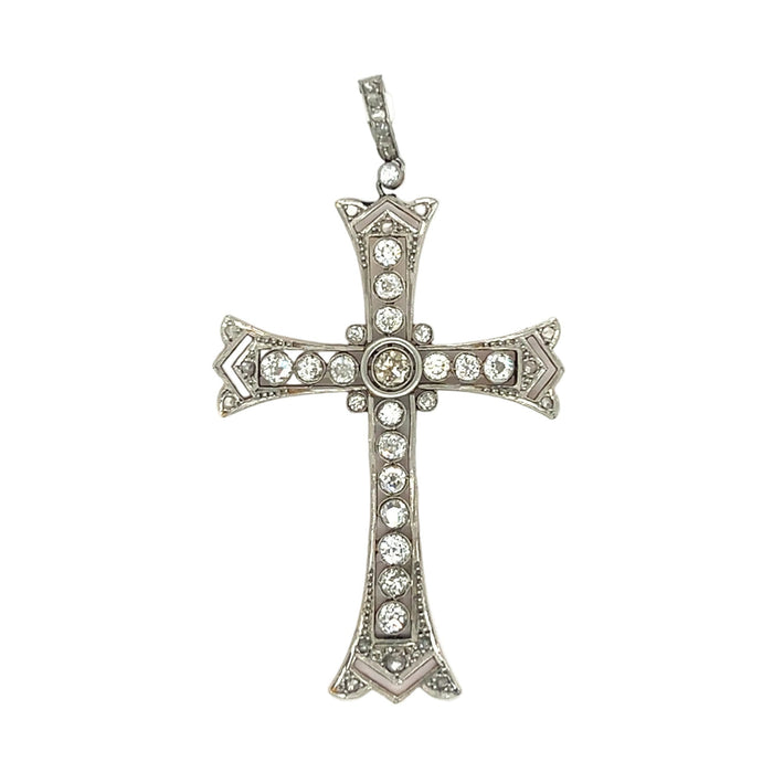Art Déco diamond cross pendant