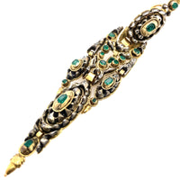 Antique gold, silver and emerald earrings. Spain 1800 c.a.