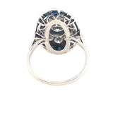 Art Déco platinum diamond and sapphire ring