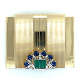 Tiffany gold, diamond sapphire and emerald vanity case