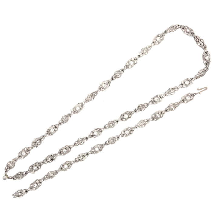 Fine Edwardian platinum and diamond Sautoir necklace