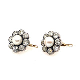 Victorian diamond and pearl earrings